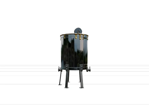 Two-Frame Stainless Steel Hand-Cranked Honey Extractor 3D Model