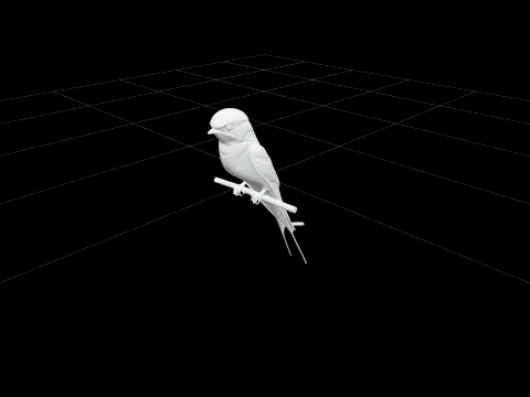 Barn Swallow with Steel-Blue Back and Forked Tail 3D Model