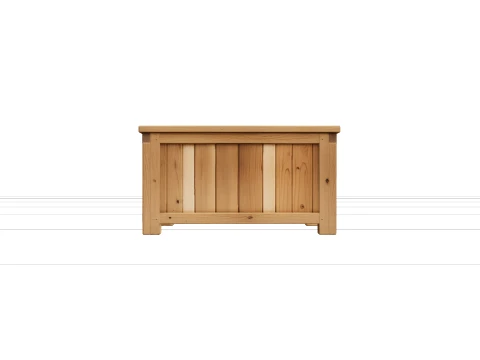 Wooden Planter Box with Tongue and Groove Joints 3D Model