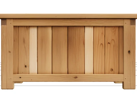 Wooden Planter Box with Tongue and Groove Joints 3D Model