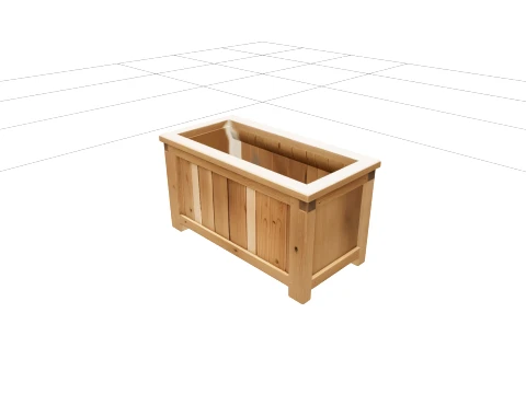 Wooden Planter Box with Tongue and Groove Joints 3D Model