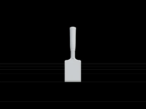 Timber Framing Chisel Wide Blade and Leather Handle 3D Model