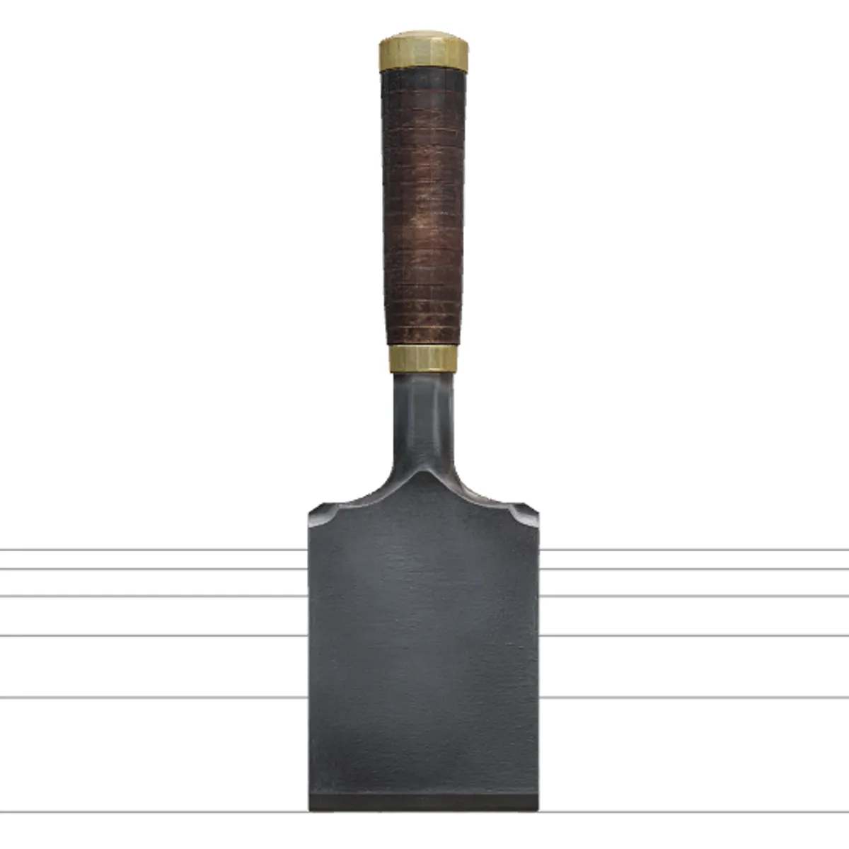 Timber Framing Chisel Wide Blade and Leather Handle 3D Model .c4d .max .obj .3ds .fbx .stl .blend 