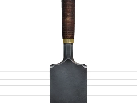 Timber Framing Chisel Wide Blade and Leather Handle 3D Model