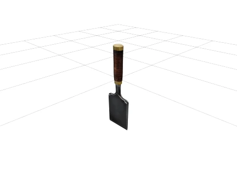 Timber Framing Chisel Wide Blade and Leather Handle 3D Model