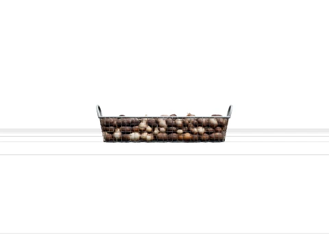 Galvanized Wire Mesh Bulb Storage Basket with Handles 3D Model