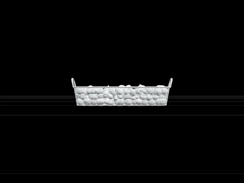 Cesta de armazenamento de l&acirc;mpadas de malha de arame galvanizado com al&ccedil;as Modelo 3D