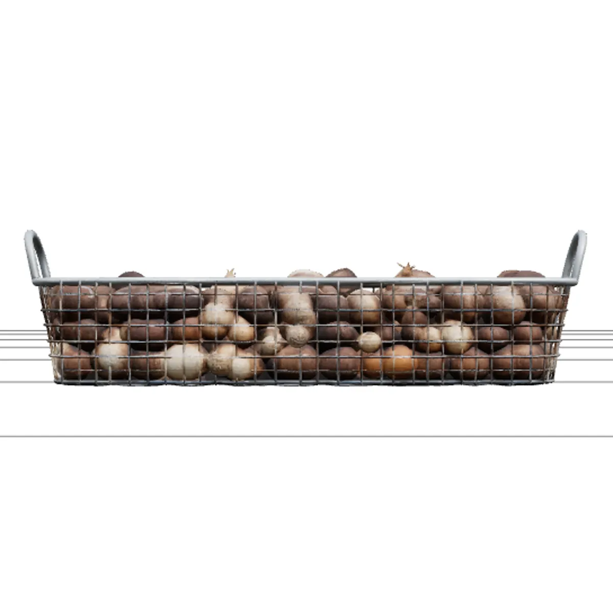 Cesta de armazenamento de l&acirc;mpadas de malha de arame galvanizado com al&ccedil;as Modelo 3D .c4d .max .obj .3ds .fbx .stl .blend 