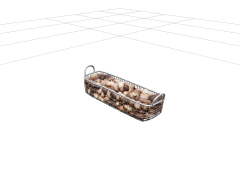Cesta de armazenamento de l&acirc;mpadas de malha de arame galvanizado com al&ccedil;as Modelo 3D