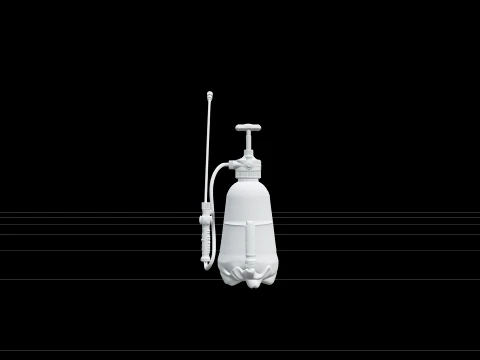 One-Liter Green Plastic Hand Pressure Sprayer 3D Model