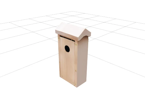 Cedar Bluebird Nesting Box with Hinged Cleaning Door 3D Model