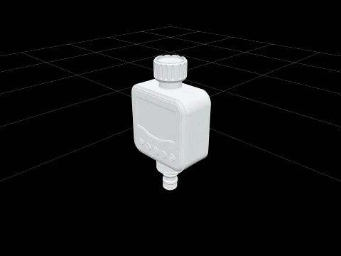 Compact Digital Tap Watering Timer with LCD Screen 3D Model