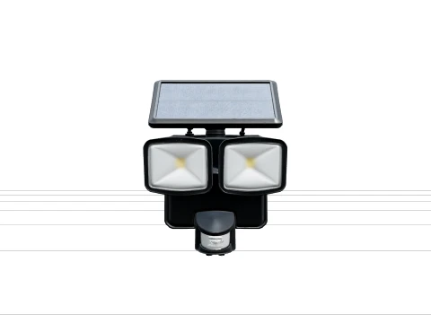 Solar Motion Sensor Security Light with Twin LED Heads 3D Model