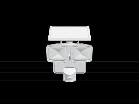 Solar Motion Sensor Security Light with Twin LED Heads 3D Model