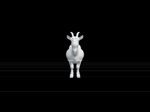 White and Brown Pygmy Goat with Small Curved Horns 3D Model