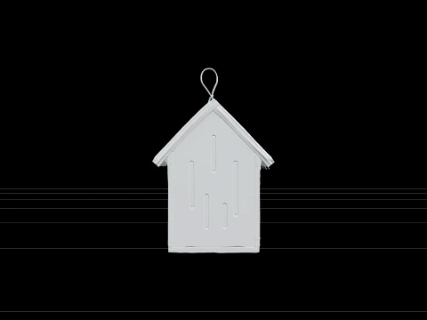 Small Wooden Ladybug House with Sloped Roof and Slots 3D Model