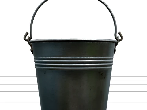 Classic Farmhouse Steel Milk Pail with Swing Handle 3D Model