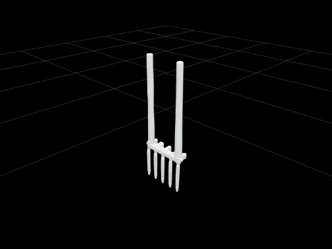 Heavy-Duty Broadfork with Five Forged Tines and Handles 3D Model