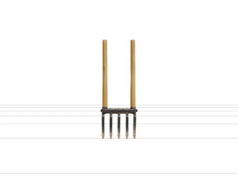 Heavy-Duty Broadfork with Five Forged Tines and Handles 3D Model