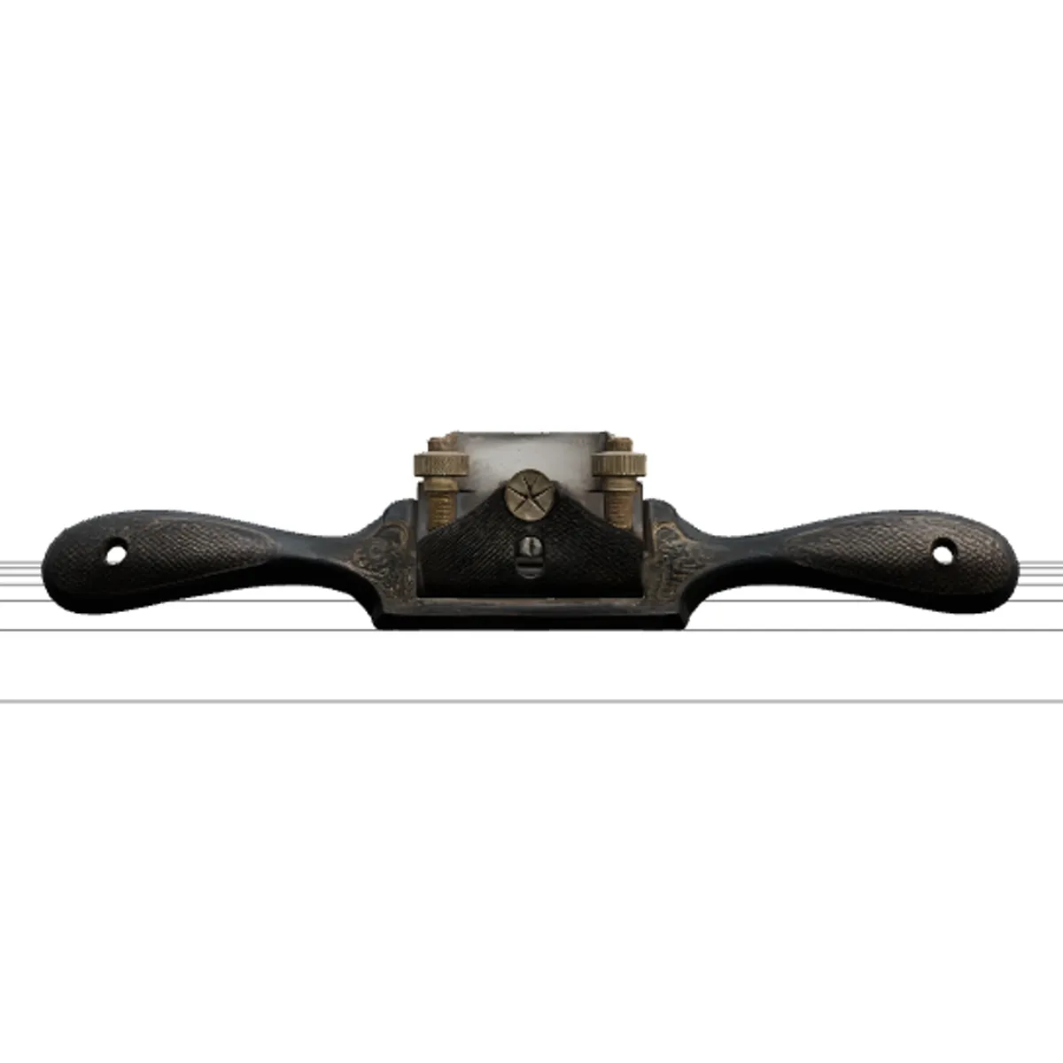 Vintage Spokeshave Cast Iron Body with Adjustment Knobs 3D Model .c4d .max .obj .3ds .fbx .stl .blend 
