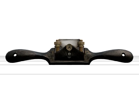 Vintage Spokeshave Cast Iron Body with Adjustment Knobs 3D Model