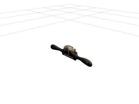 Vintage Spokeshave Cast Iron Body with Adjustment Knobs 3D Model