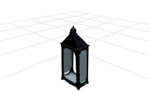 Victorian Glass Lantern Cloche in Cast Iron Frame 3D Model