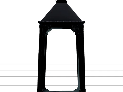 Victorian Glass Lantern Cloche in Cast Iron Frame 3D Model