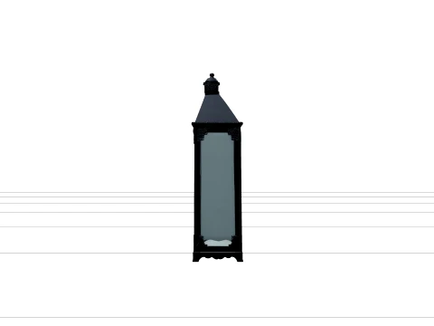Victorian Glass Lantern Cloche in Cast Iron Frame 3D Model
