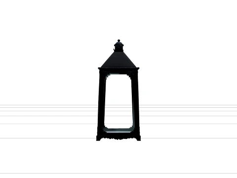 Victorian Glass Lantern Cloche in Cast Iron Frame 3D Model