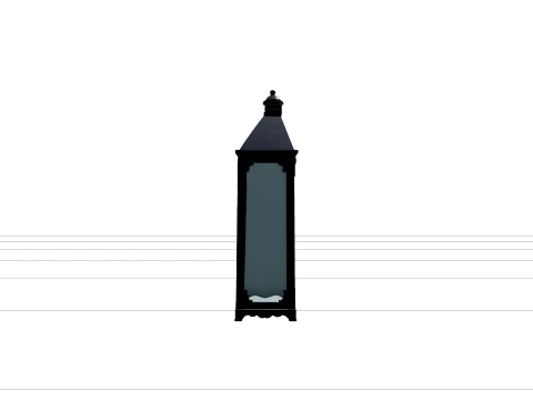 Victorian Glass Lantern Cloche in Cast Iron Frame 3D Model