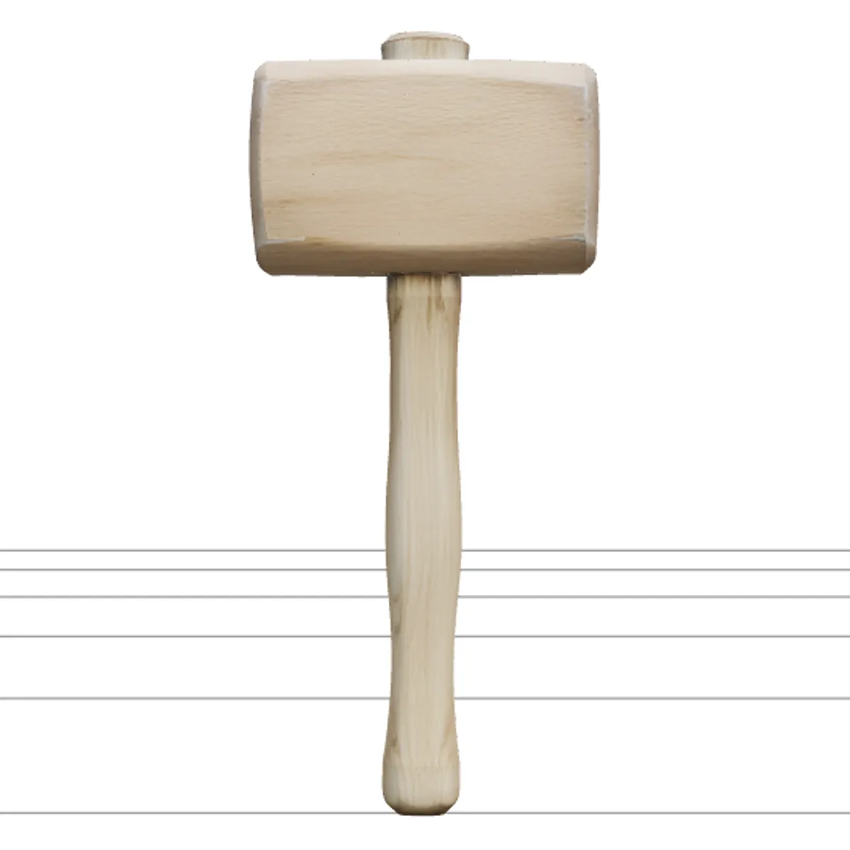 Wooden Mallet with Beech Head and Ash Handle 3D Model .c4d .max .obj .3ds .fbx .stl .blend