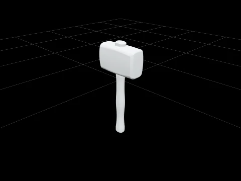 Wooden Mallet with Beech Head and Ash Handle 3D Model