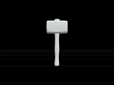 Wooden Mallet with Beech Head and Ash Handle 3D Model