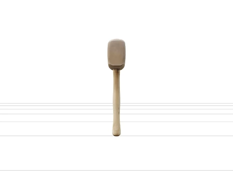 Wooden Mallet with Beech Head and Ash Handle 3D Model