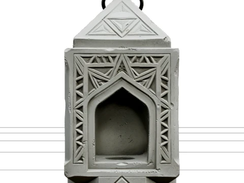 Concrete Garden Lantern with Geometric Pattern 3D Model
