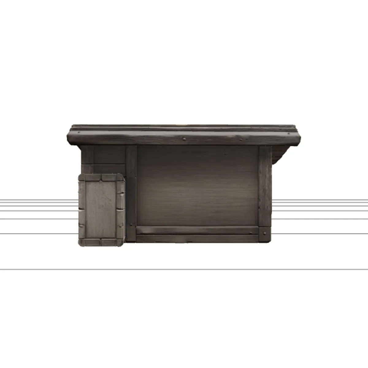 Wooden Hedgehog Feeding Station with Entrance Tunnel 3D Model .c4d .max .obj .3ds .fbx .stl .blend