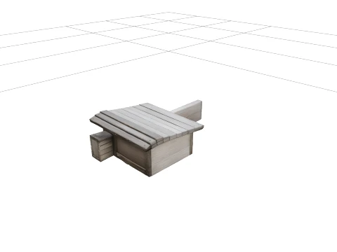 Wooden Hedgehog Feeding Station with Entrance Tunnel 3D Model