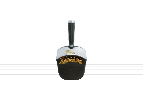 Galvanized Steel Feed Scoop Filled with Chicken Pellets 3D Model