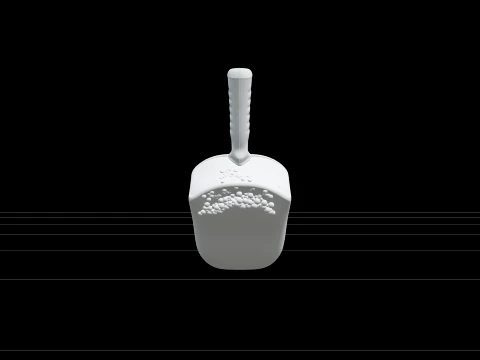 Galvanized Steel Feed Scoop Filled with Chicken Pellets 3D Model