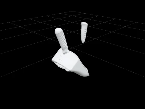 Galvanized Steel Feed Scoop Filled with Chicken Pellets 3D Model
