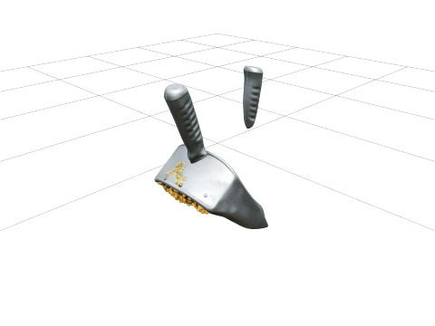 Galvanized Steel Feed Scoop Filled with Chicken Pellets 3D Model