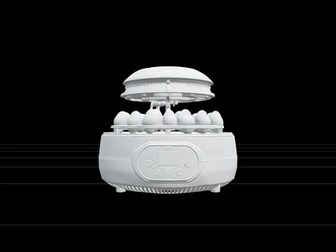 Tabletop Automatic Egg Incubator with Clear Dome 3D Model
