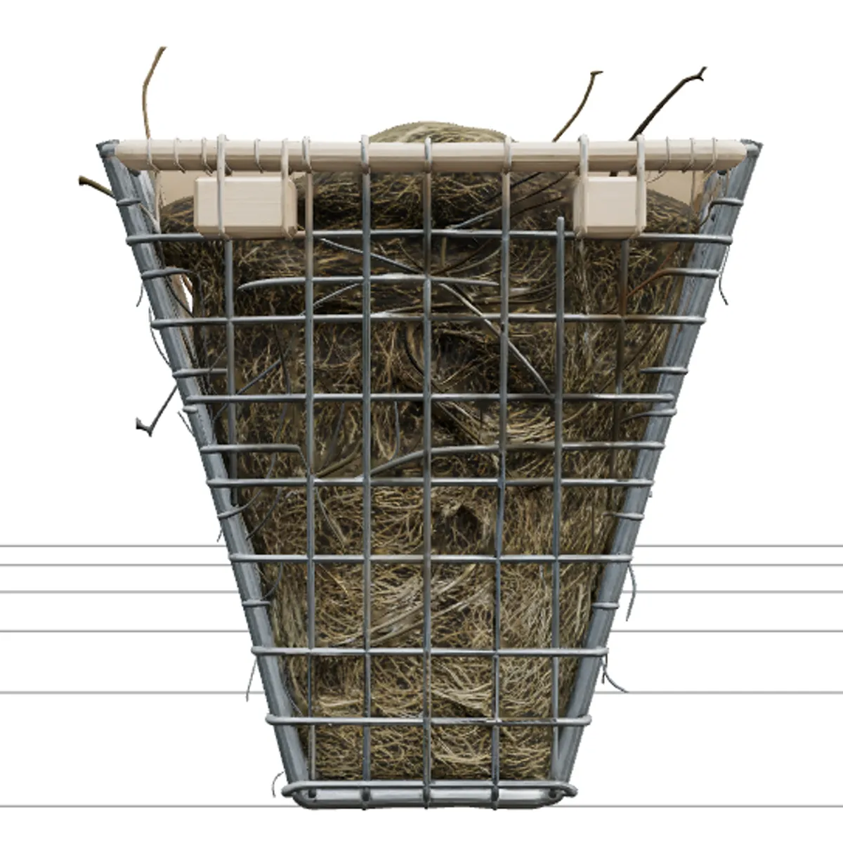 Wall-Mounted Galvanized Wire Rabbit Hay Rack 3D Model .c4d .max .obj .3ds .fbx .stl .blend