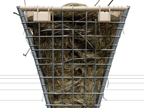 Wall-Mounted Galvanized Wire Rabbit Hay Rack 3D Model