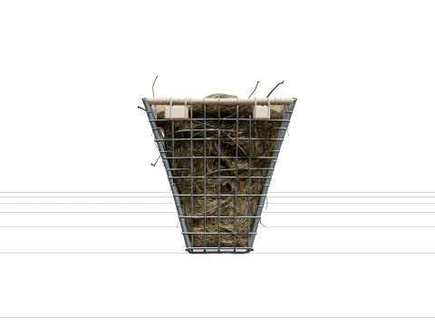 Wall-Mounted Galvanized Wire Rabbit Hay Rack 3D Model