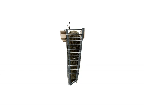 Wall-Mounted Galvanized Wire Rabbit Hay Rack 3D Model