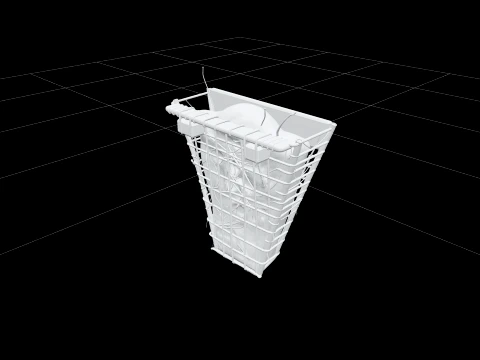 Wall-Mounted Galvanized Wire Rabbit Hay Rack 3D Model