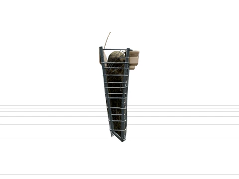 Wall-Mounted Galvanized Wire Rabbit Hay Rack 3D Model