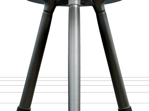 Heavy-Duty Stainless Steel Milking Stool Three Legs 3D Model